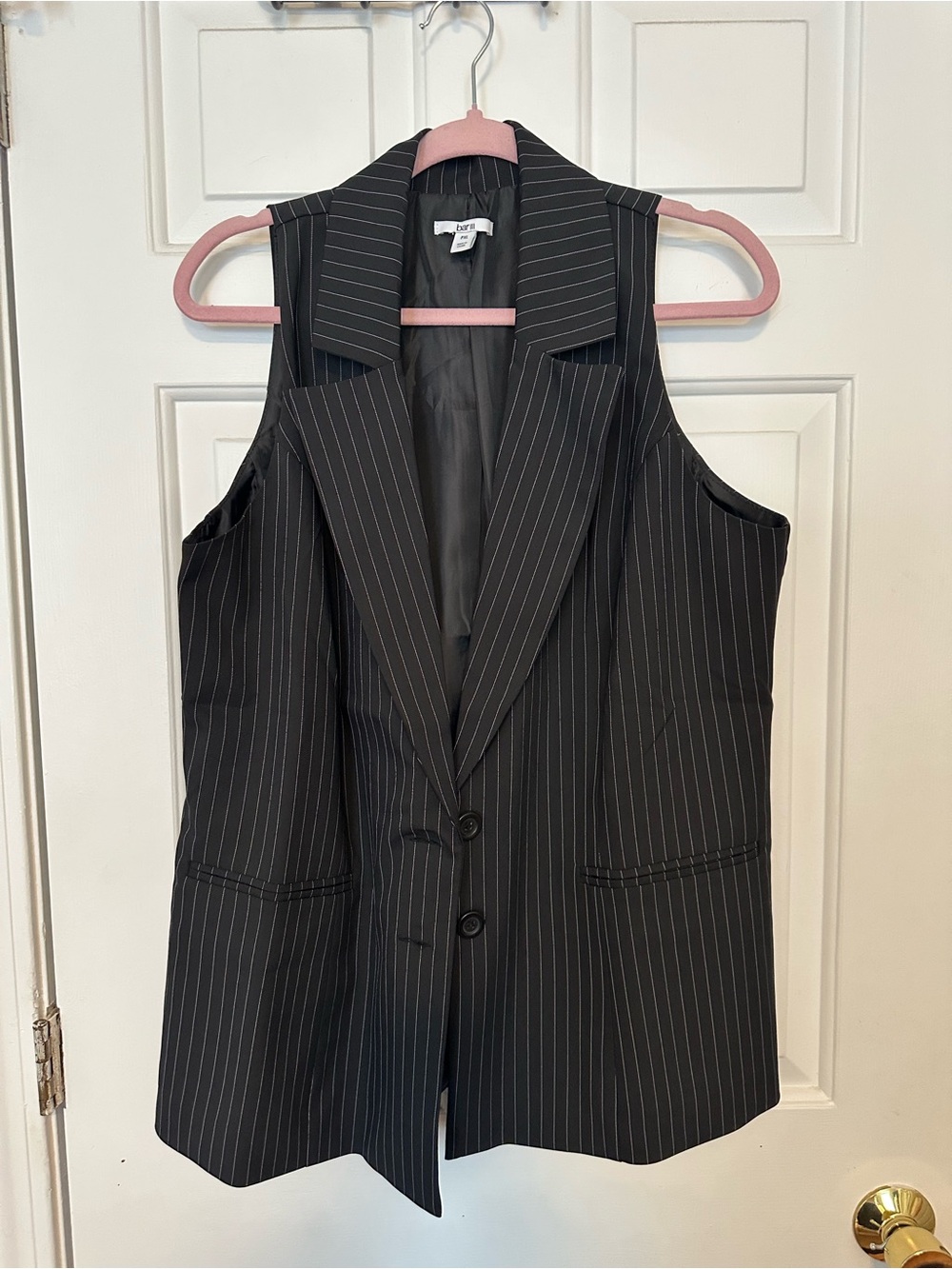 Women’s Sleeveless Pinstripe Blazer Vest